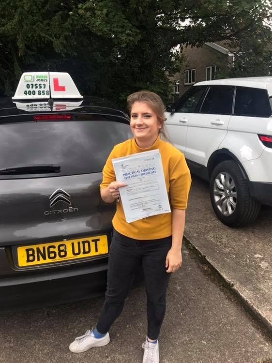 Girl in yellow passed driving test