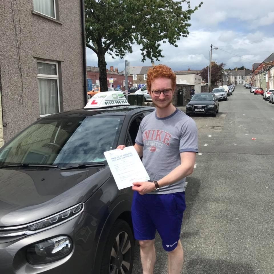 Boy in short trousers passed driving test