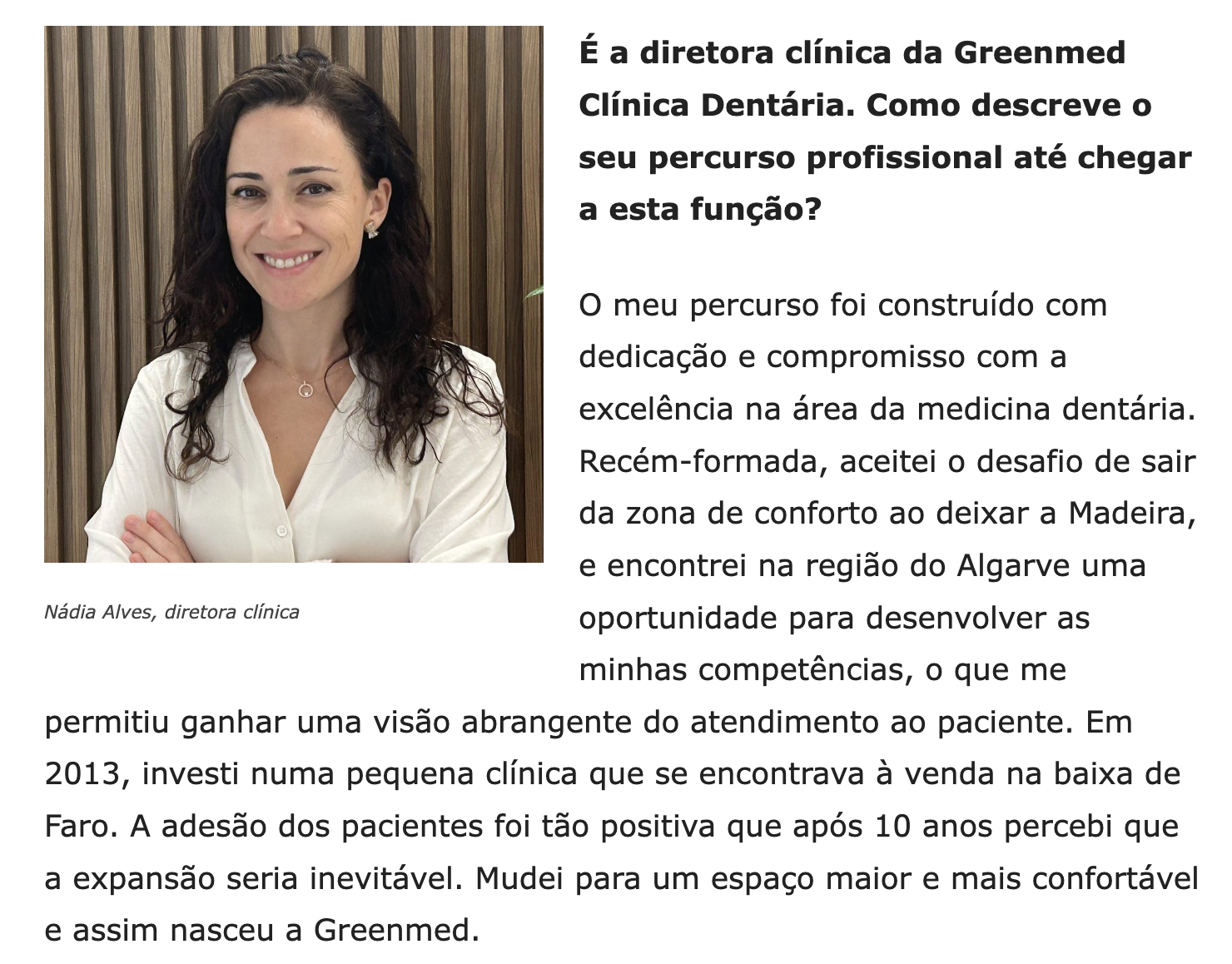 Dra. Nádia Alves, Diretora Clínica da Greenmed - Mulheres na Liderança.