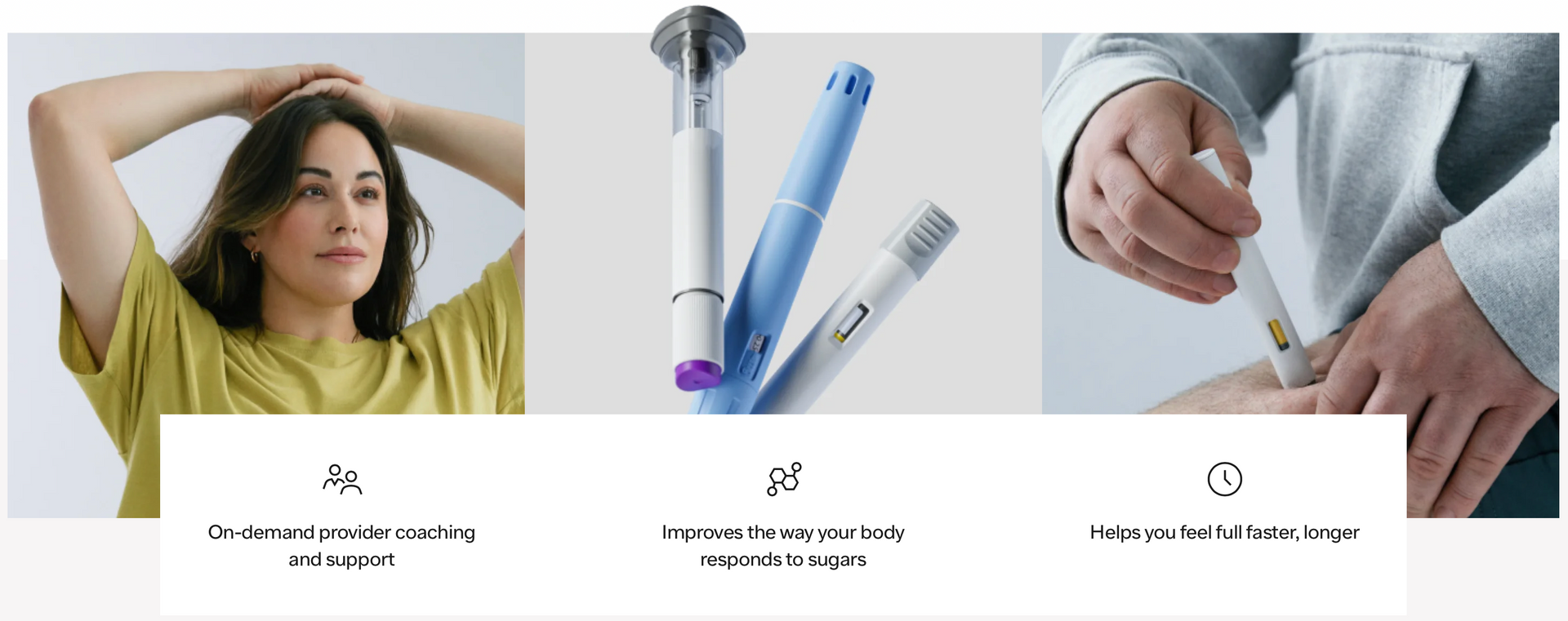 A woman is holding her head and a person is holding a pen.