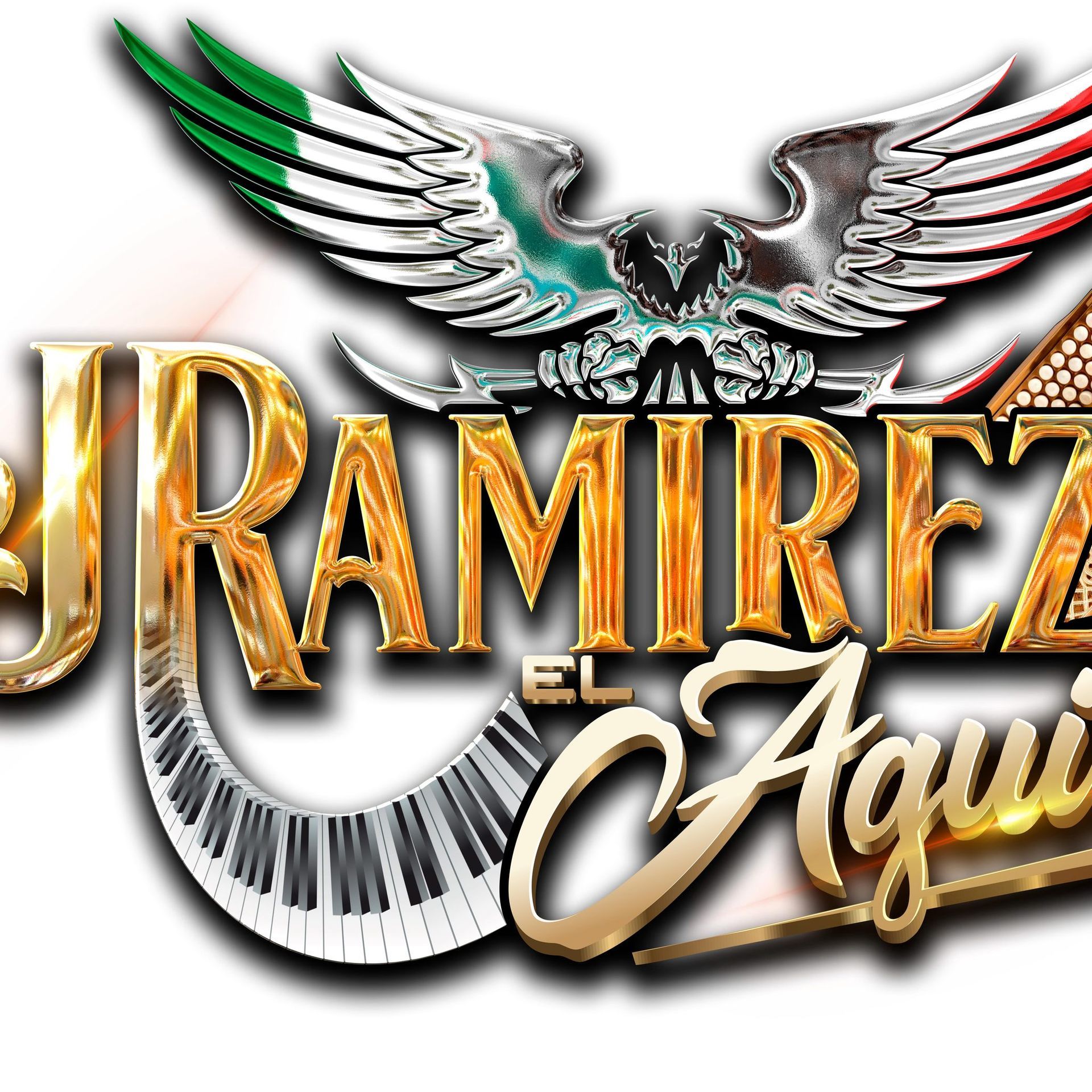 A gold 3D logo reading 