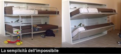 Letto singolo a scomparsa girevole Asso