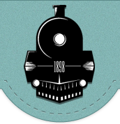 A black train with the year 1898 on it