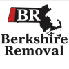 A black and red logo for "Berkshire Removal" featuring a silhouette of the state of Massachusetts.