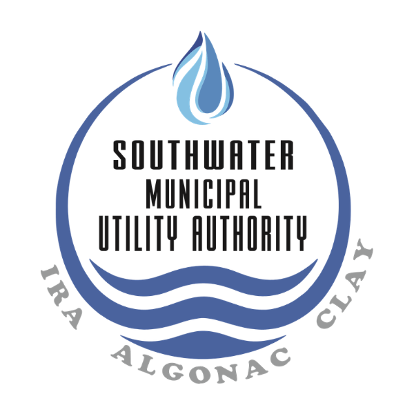 Southwater Municipal Utility Authority logo with blue water drop and wave design.
