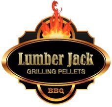 A logo for lumber jack grilling pellets bbq