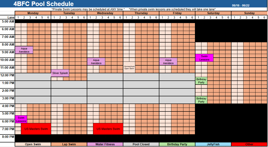 Pool Schedule