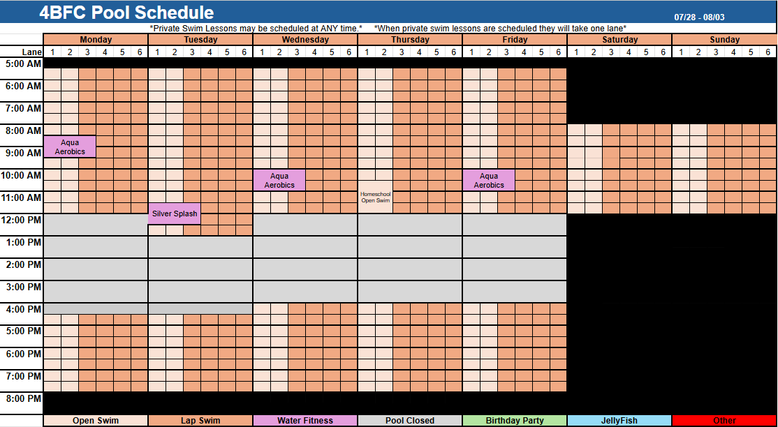Pool Schedule