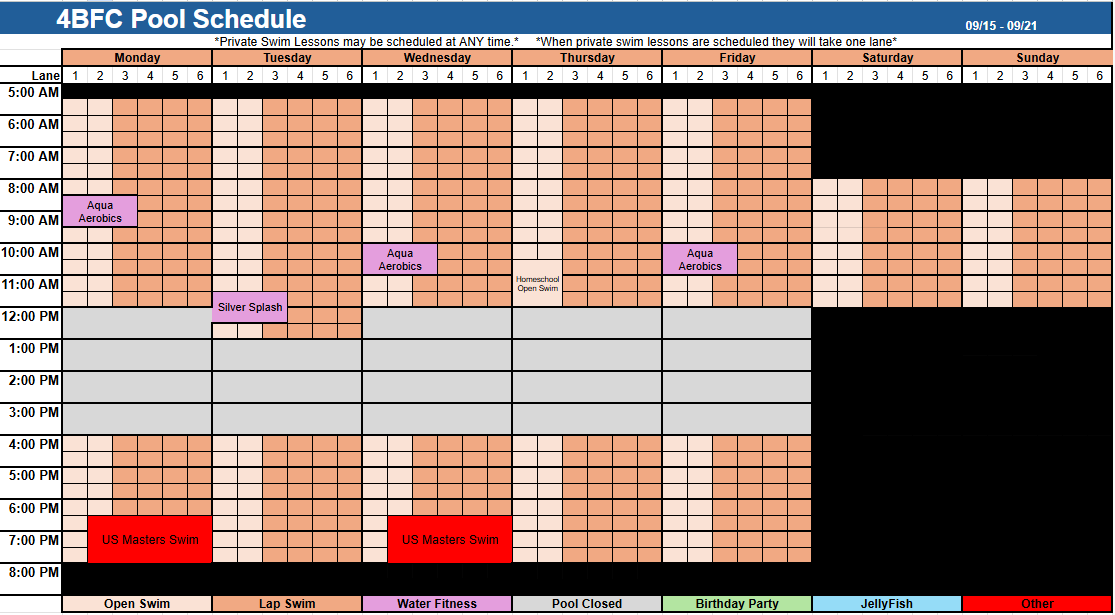Pool Schedule