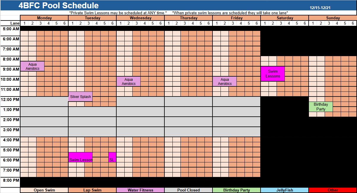 Pool Schedule