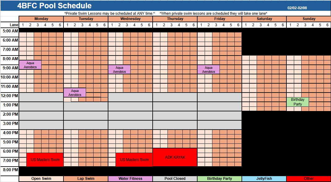 Pool Schedule