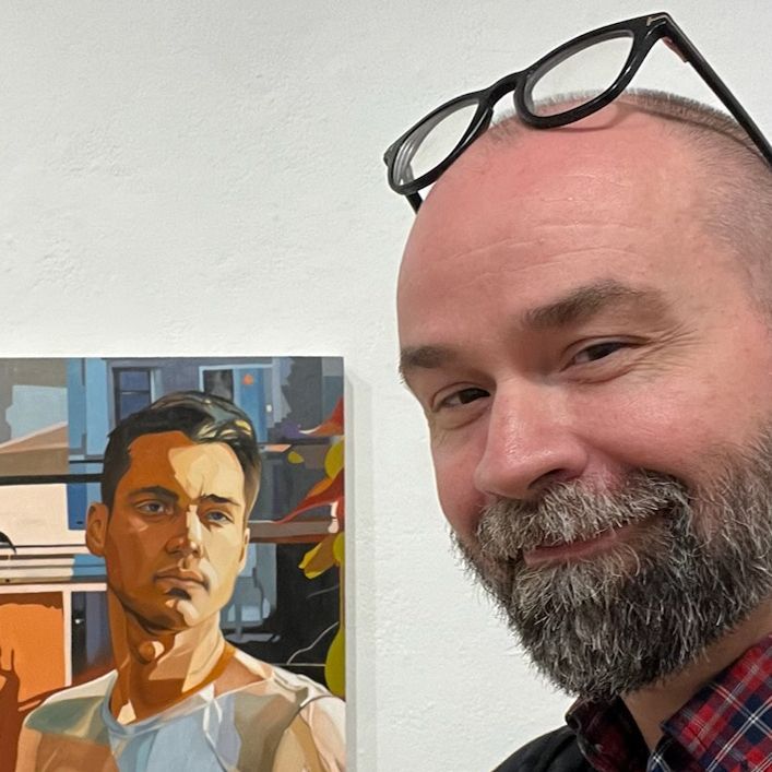 A solid black background.