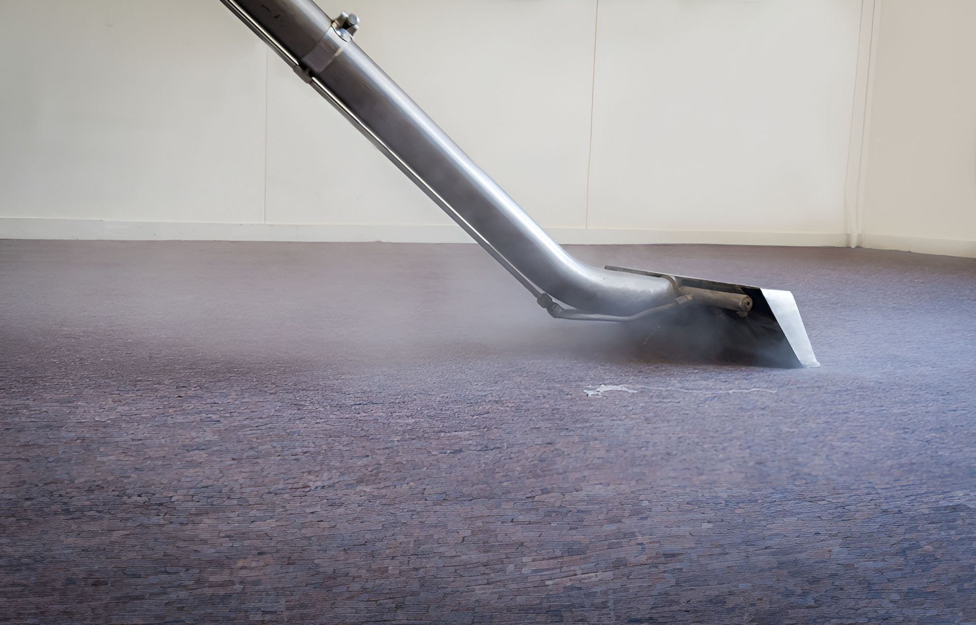 Carpet Being Steam Cleaned, Gray Rug, White Wall — Kingaroy Carpet Cleaners in Kingaroy, QLD
