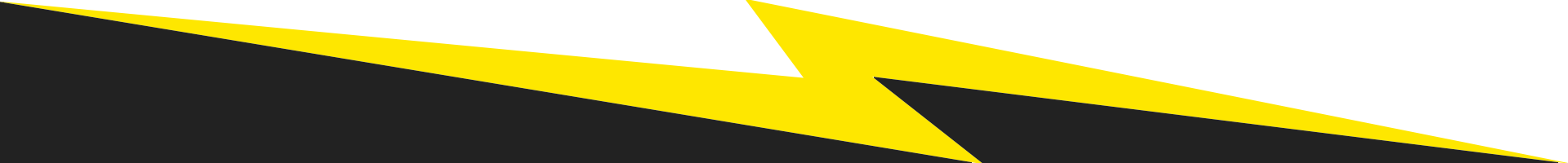 A yellow lightning bolt is breaking through a black surface.