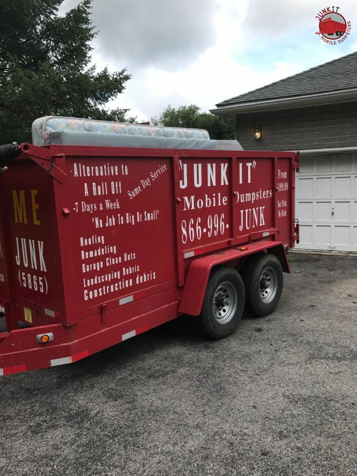 a dumpster rental used and serviced for a resident for debris management