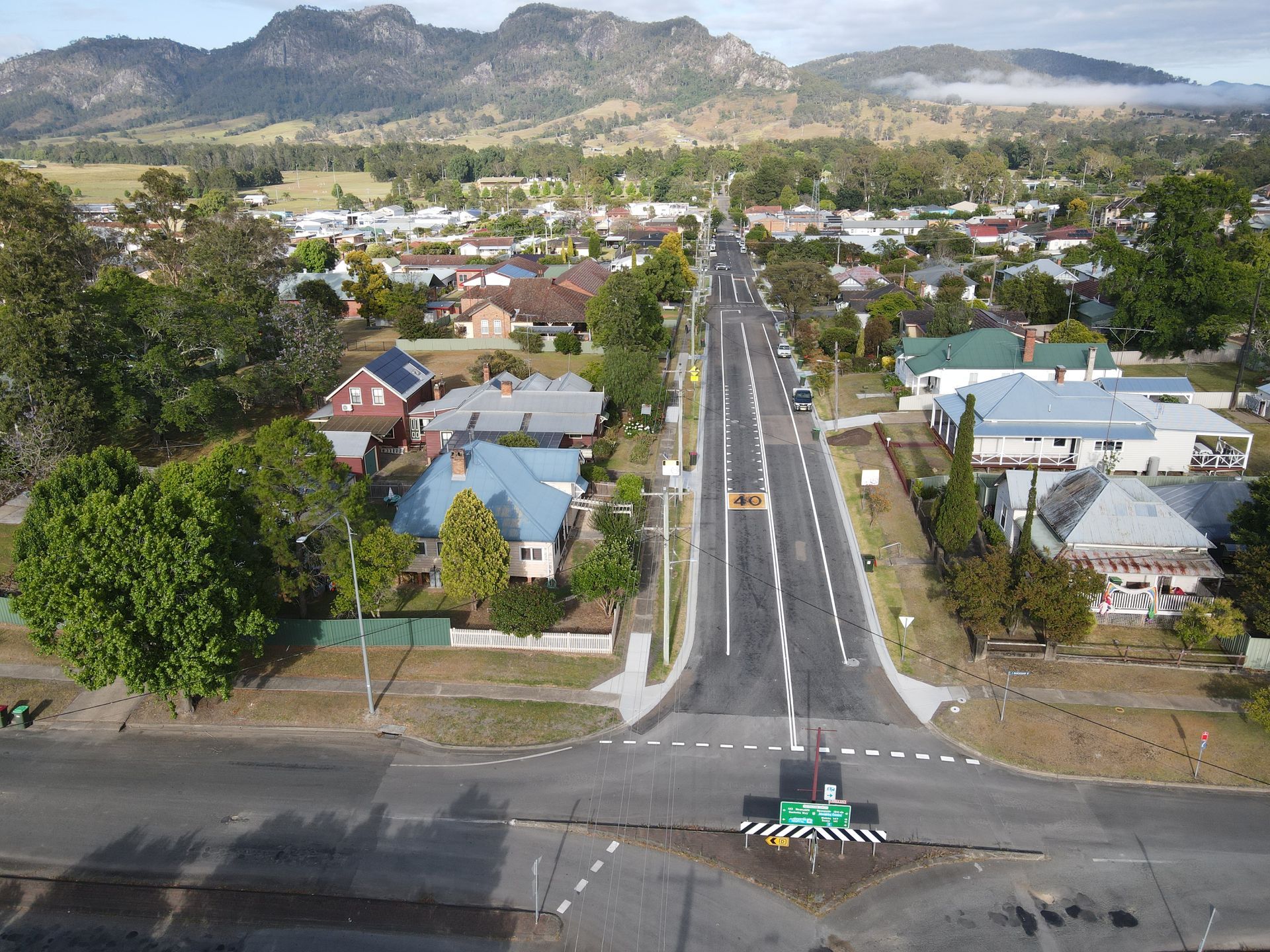 Long street with perfect line marking