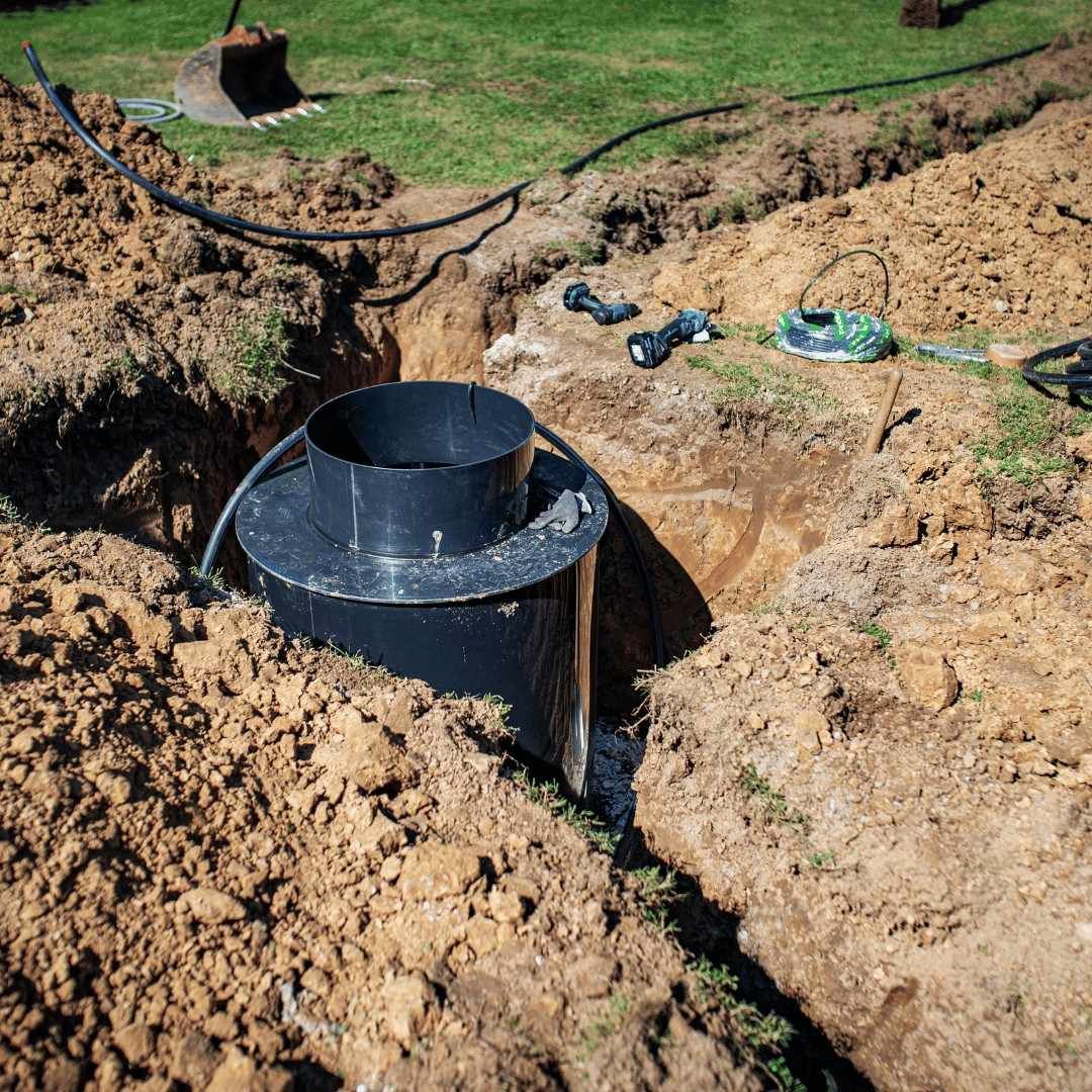Dry well chamber installation for
underground stormwater dispersal