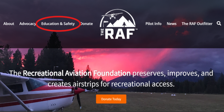 The website for the recreational aviation foundation
