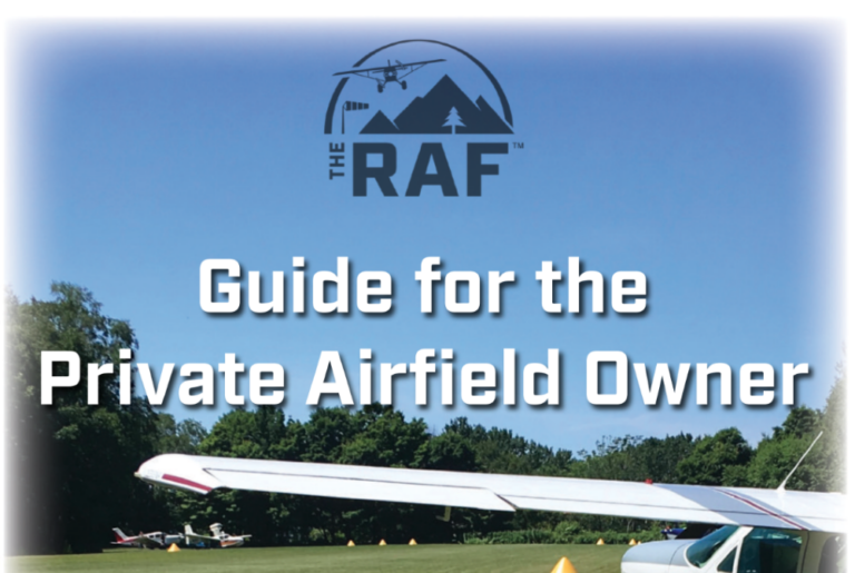 A guide for the private airfield owner is shown