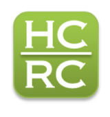 A green square with the words hc rc on it