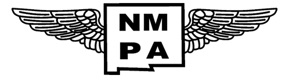 A black and white logo for nm pa with wings