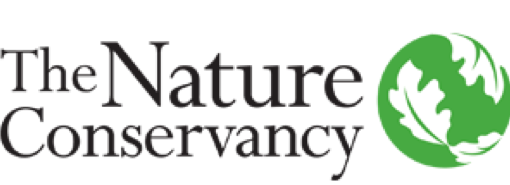 A logo for the nature conservancy with a green globe and leaves.