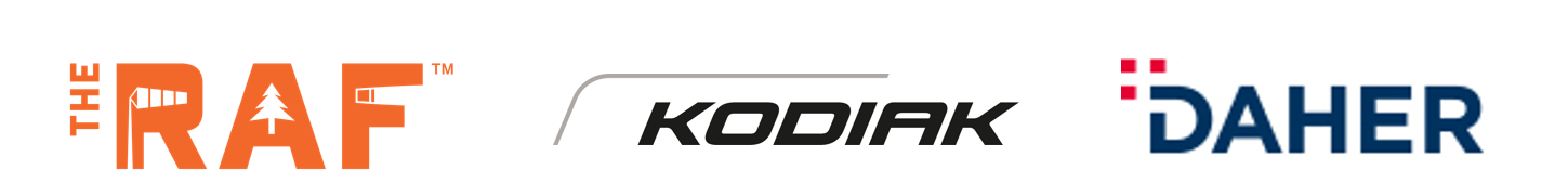 A logo for a company called raf kodiak daher