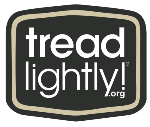 The logo for tread lightly .org is black and white.
