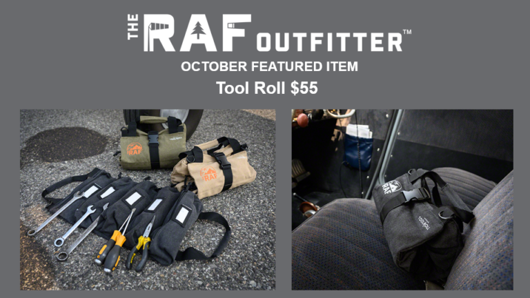 The raf outfitter october featured item is a tool roll