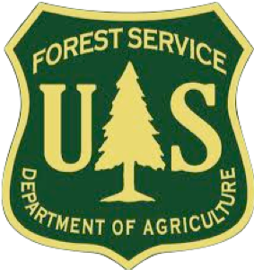 The logo for the forest service department of agriculture has a pine tree on it.