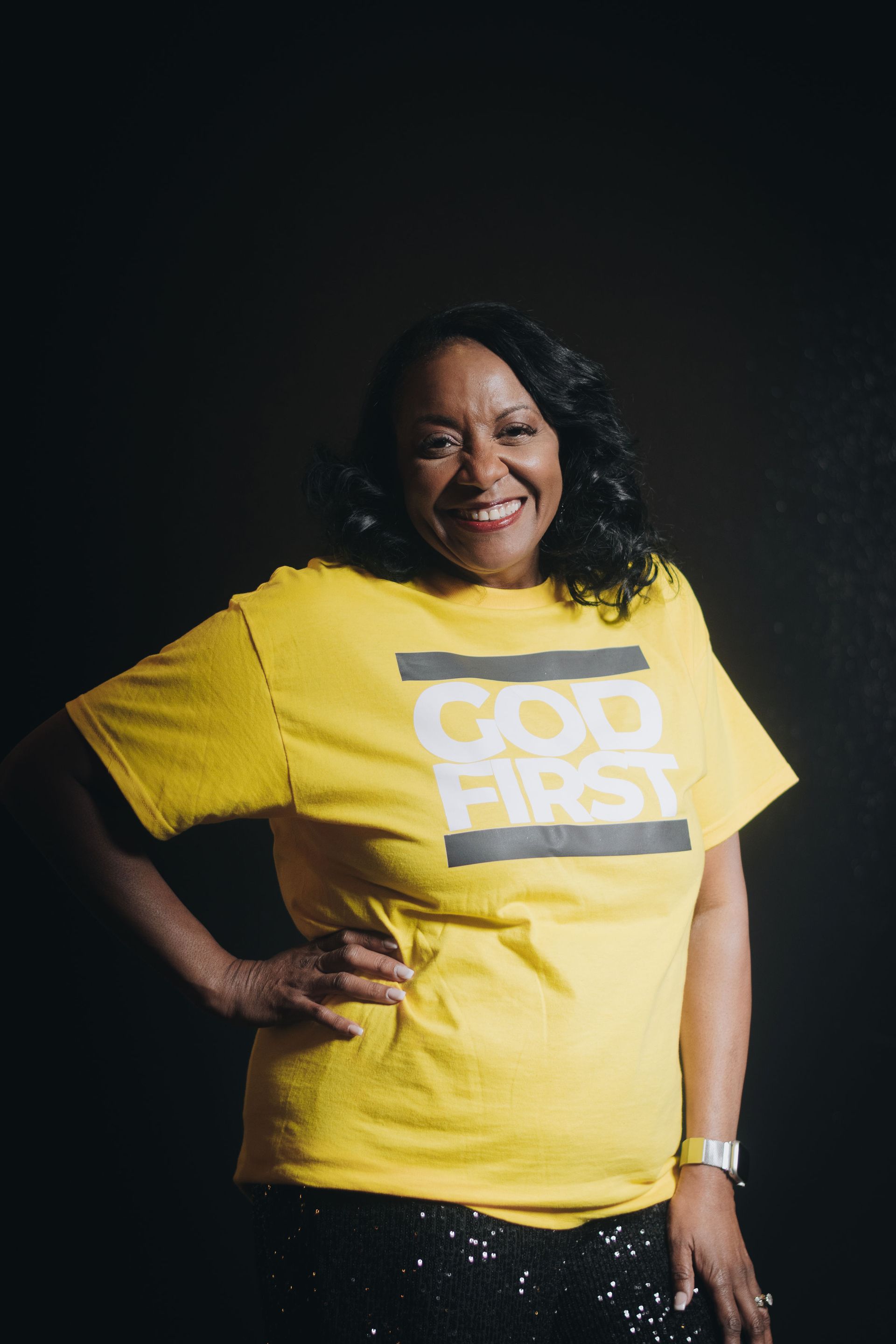 Debbie Porter Wearing Black Shirt