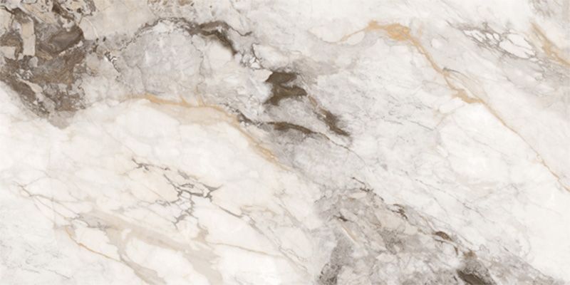 A close up of a white and brown marble texture.