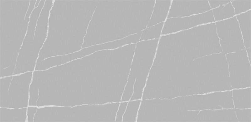 A close up of a gray marble texture with white veins.