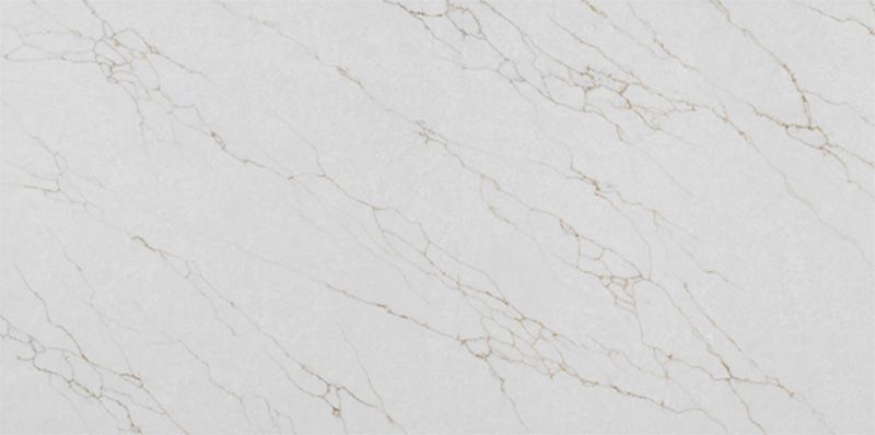 A close up of a white marble counter top.
