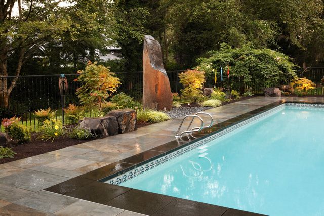 pool and columnar water feature