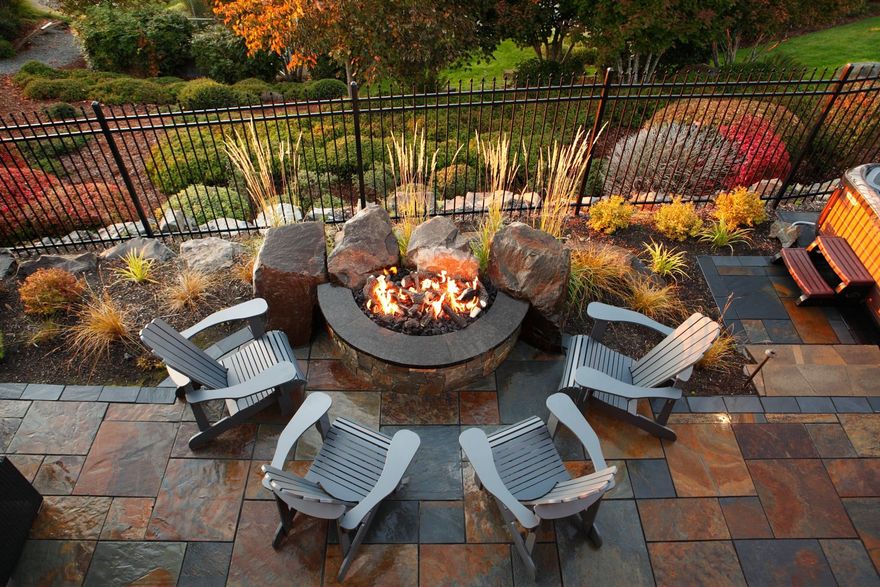 outdoor fire pit half-circle