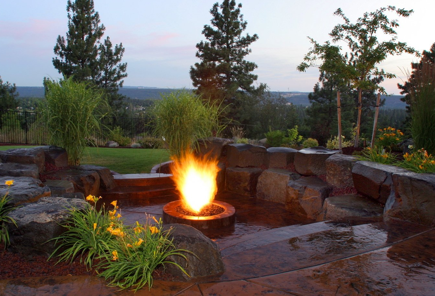 outdoor fire rocks fire pit