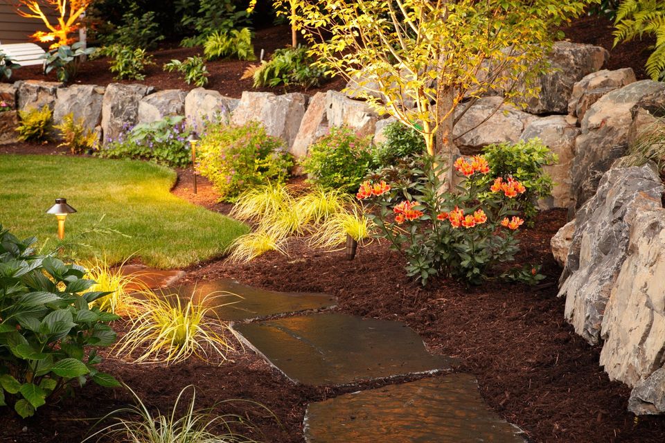 night lighting garden walkway