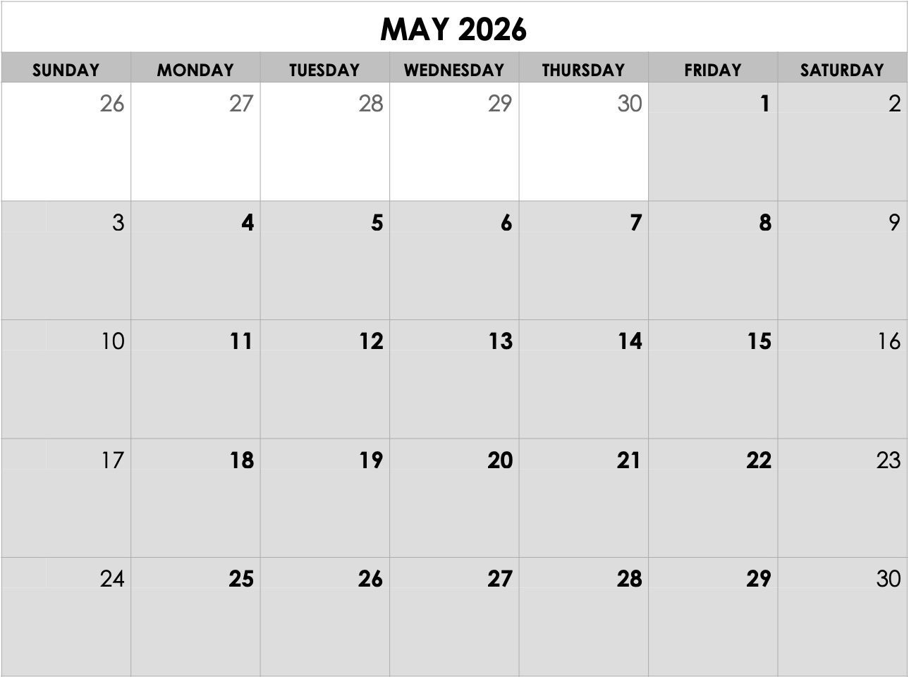 A black and white calendar for july 2025
