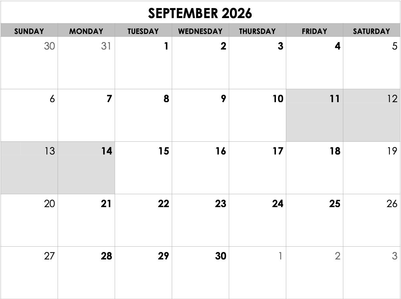 A black and white calendar for july 2025