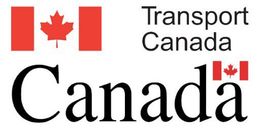 The logo for transport canada has a canadian flag on it.