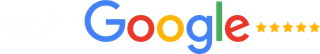 A close up of the google logo on a white background