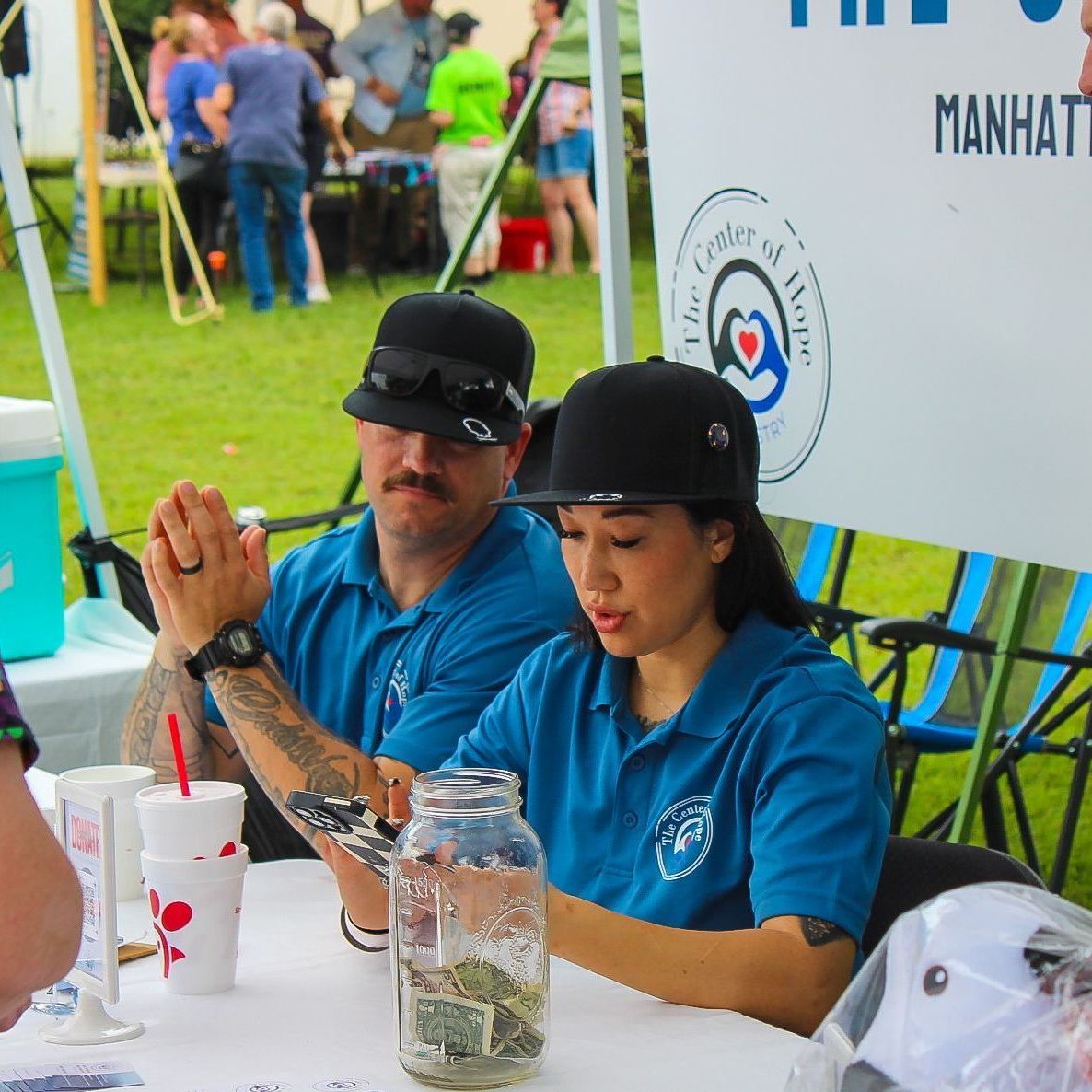 volunteers helping at event