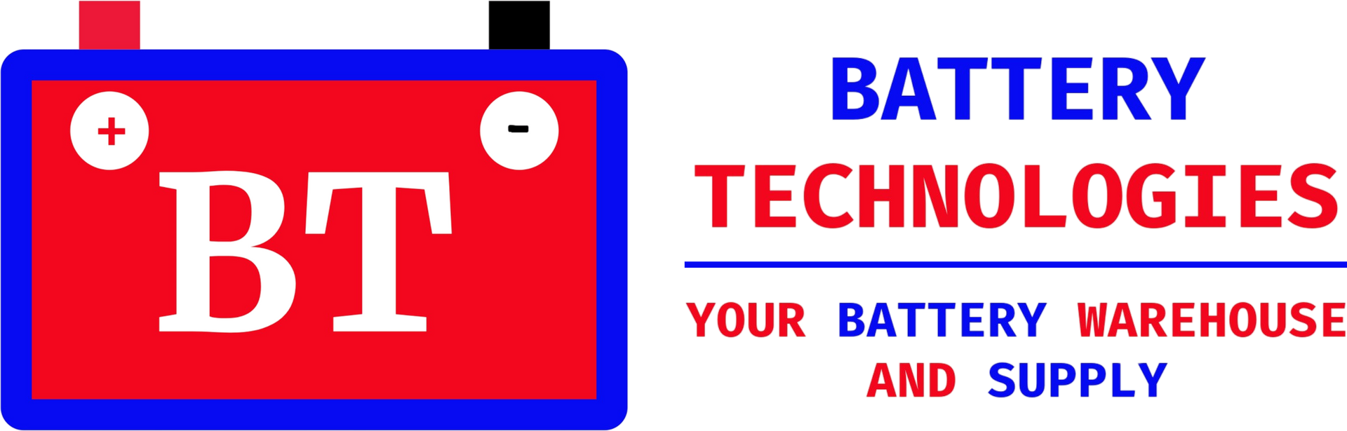 A logo for bt battery technologies your battery warehouse and supply