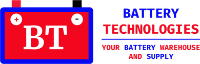 A logo for bt battery technologies your battery warehouse and supply