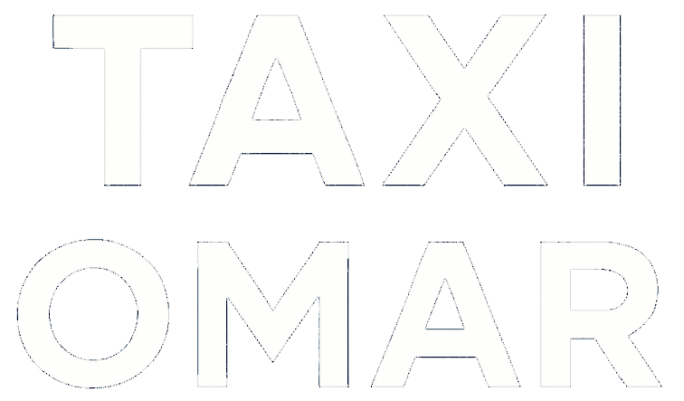 Testo Taxi Omar in blu scuro.