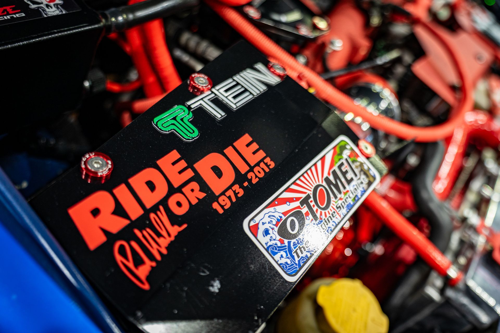 Black engine bay with 