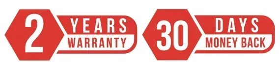 2 years warranty, 30 days money back