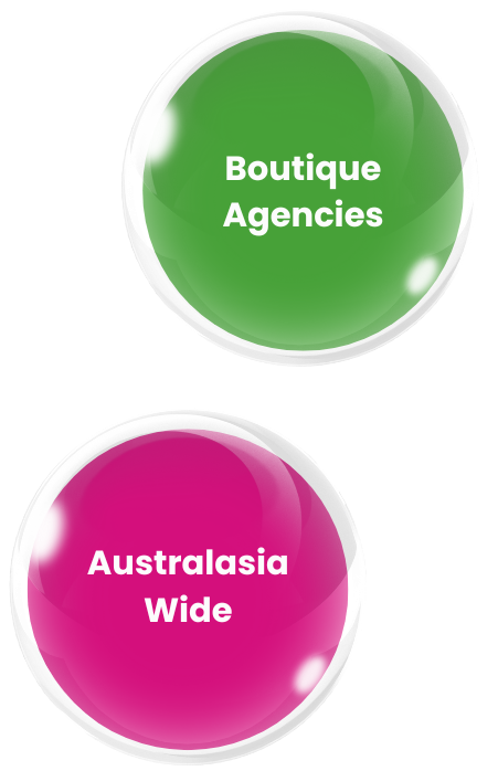 A green and pink circle that says training by industry leaders