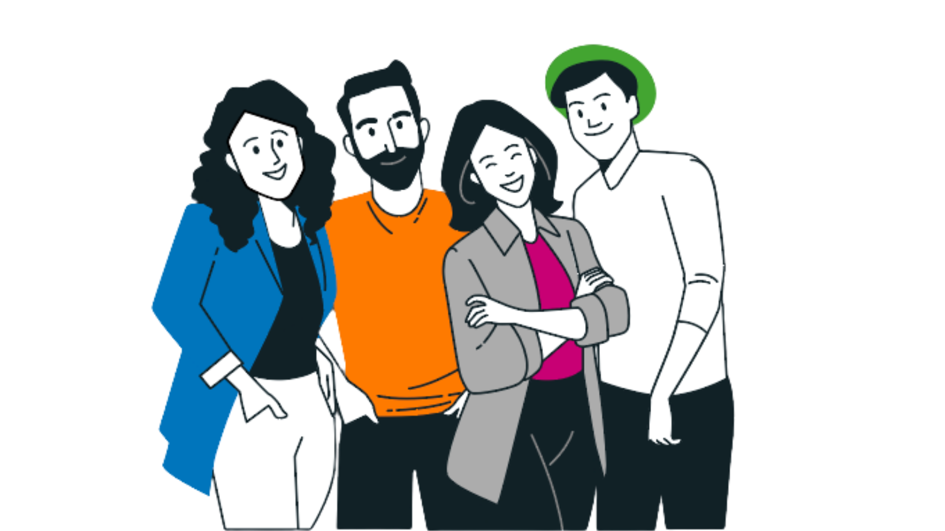 A group of people are posing for a picture together.